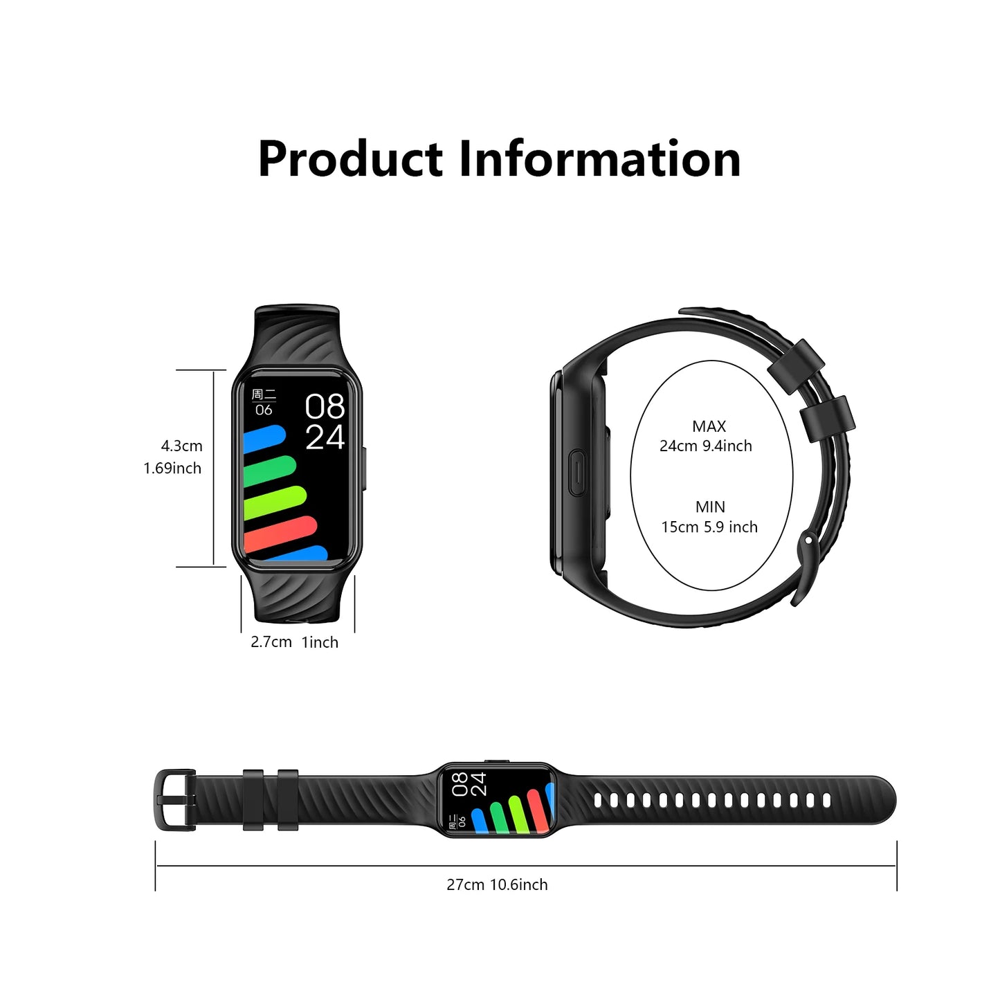 Blackview R10 Smart Watch 100+ Sport Modes 1.47‘’ TFT Display Heart Rate Health Monitoring Bluetooth Smartwatch for Men Women