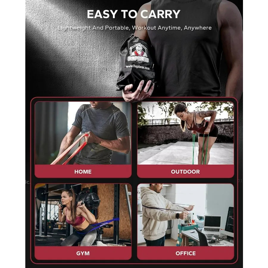 Pull Up Assistance Bands Set of 5 - Resistance Bands for Working Out, Stretching, Physical Therapy, Muscle Training