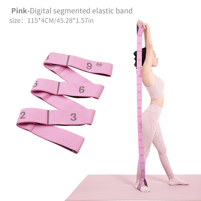 Elastic Yoga Stretching Strap with Loops, Stretch Strap for Ballet, Leg, Body, Stretch Band for Yoga, Dance, Pilates, Gymnastics