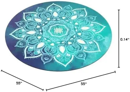 Pilates Mat Round Oversize Yoga Mat Suede Rubber Non-Slip Dia 140cm