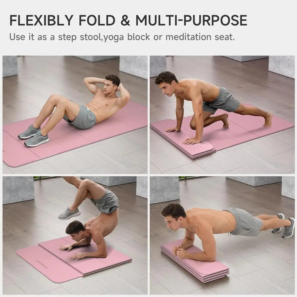 74 x 31 Thick Yoga Mat for Stability, Extra Wide and Non-Slip, Ideal for Travel, Yoga, Pilates, Meditation, and Home Gym