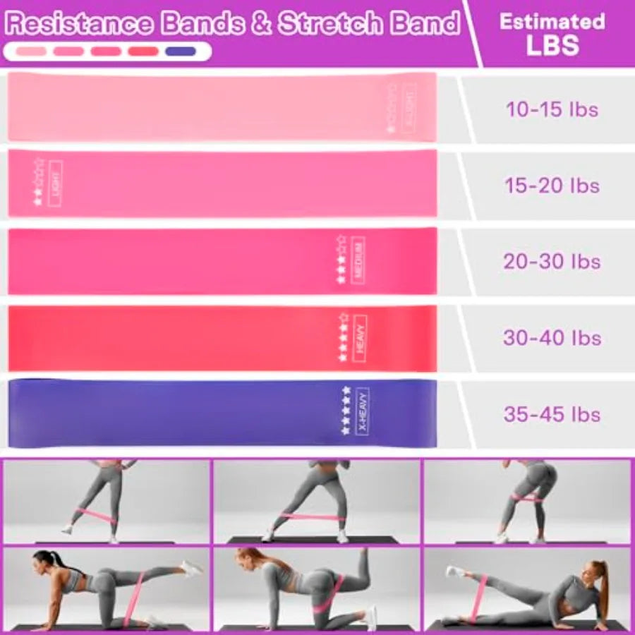 Pilates Ring Ball Equipment Kit - 27Pcs, 12" and 14" Magic Circle Workout Rings, 9.8" Exercise Balls, Workout Cards, Resistance