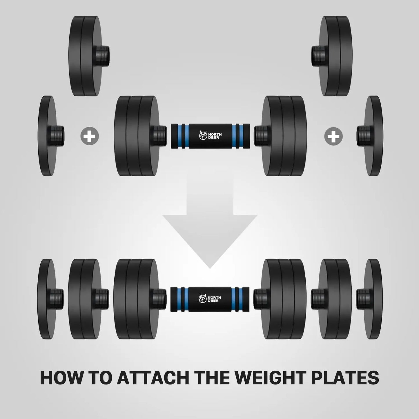 Upgraded Adjustable Steel Dumbbell Plates, 4.7" Diameter, 0.6" Thickness, Compatible with Version 1.0 Sets (8x2.5lbs)