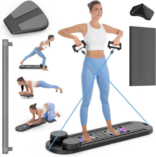 Pilates Board,Foldable Pilates Reformer Set 7 in 1 Multi-Purpose pilates equipment  Rayspace Portable Ab Core Trainer