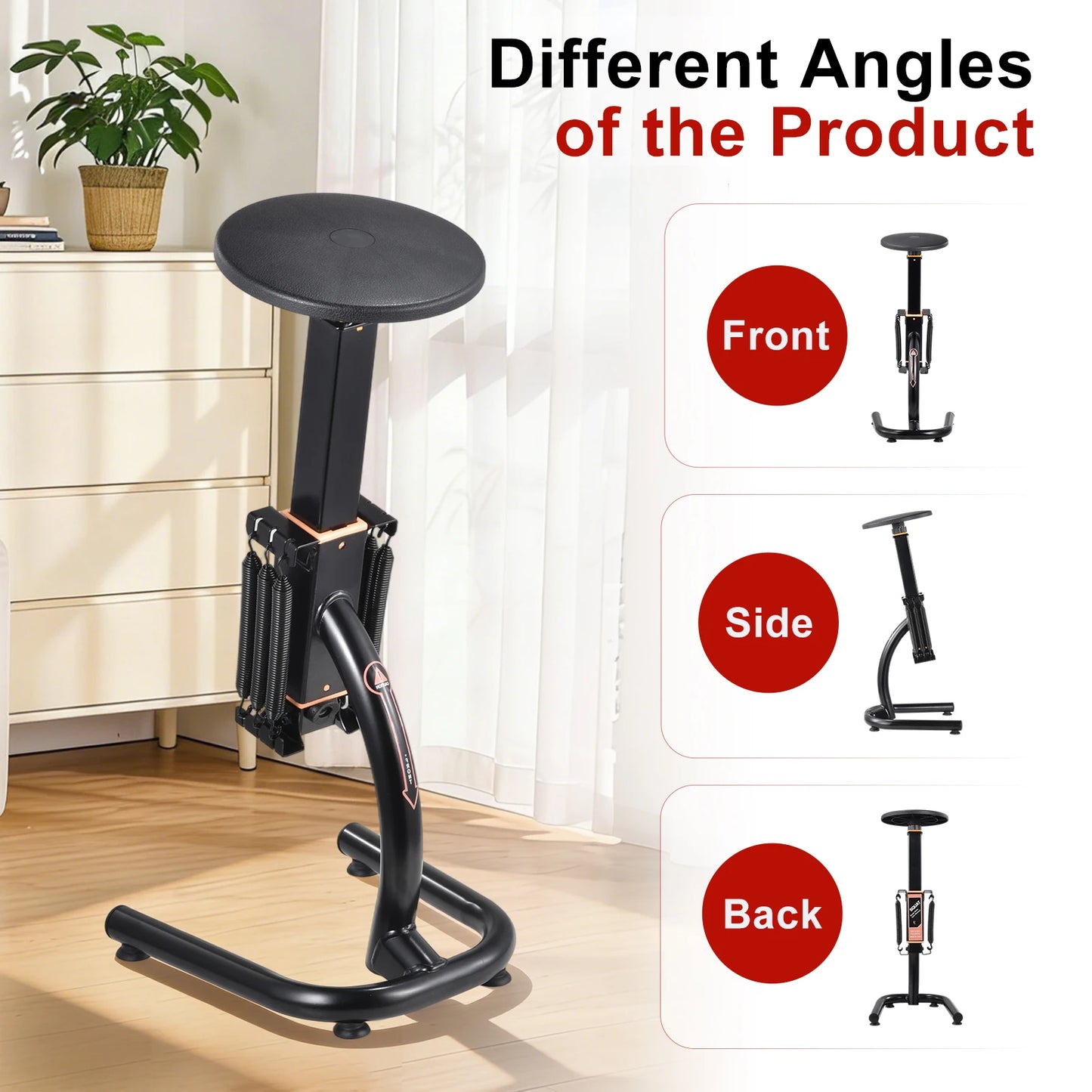 Height Adjustable Assisted Squat Machine,Resistance Glute Trainer – Foldable Leg & Core Strengthener for Home Gym, Supports