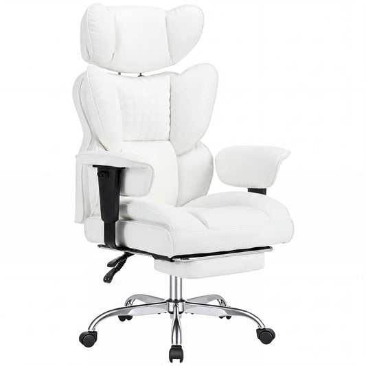 JHK Ergonomic Adjustable Armrests Gaming Computer Chair PU Leather Reclining Computer Chair with Pocket 350 LBS Office Chair with Footrest Height Adjustable Swivel Wide Seating for Home Office