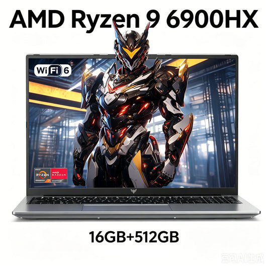 NIPOGI 16" FHD Laptop AMD Ryzen 9 6900HX Laptop 16GB LPDDR5 RAM 512GB SSD Backlit Keyboard Full-Featured Office Gamin Notebook