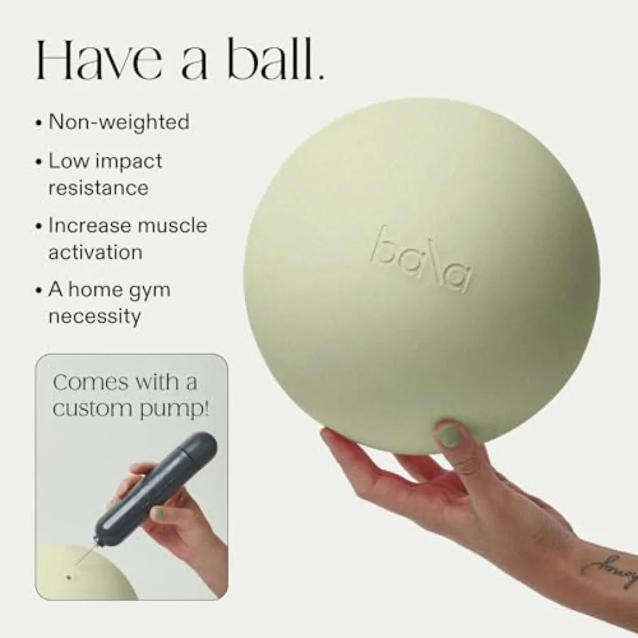 Pilates Ball, Non-Weighted Exercise Ball - Small 8" Yoga Ball for Barre, Stretching, Strength and Core Training - Workout Acces