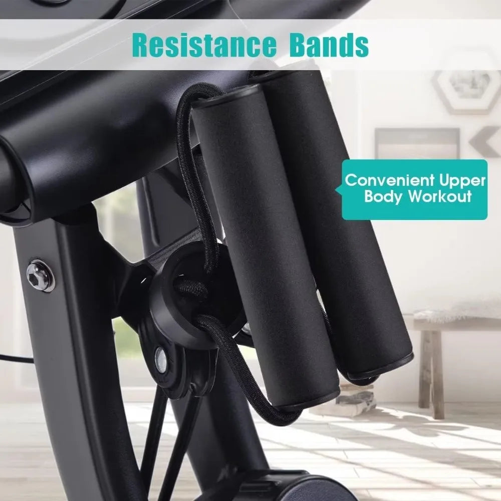 Merax Exercise Bike,Workout Bikes for Home,Folding Stationary Bikes for Home with 16-Level Magnetic Resistance