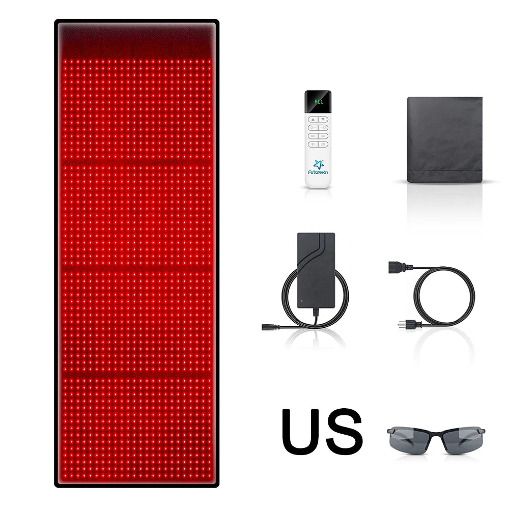 1440 LEDs Red Infrared Light Therapy Mat 660nm850nm Near Infrared Light Device Large Pad 76"x 24"For Body Pain Relief Power 160W