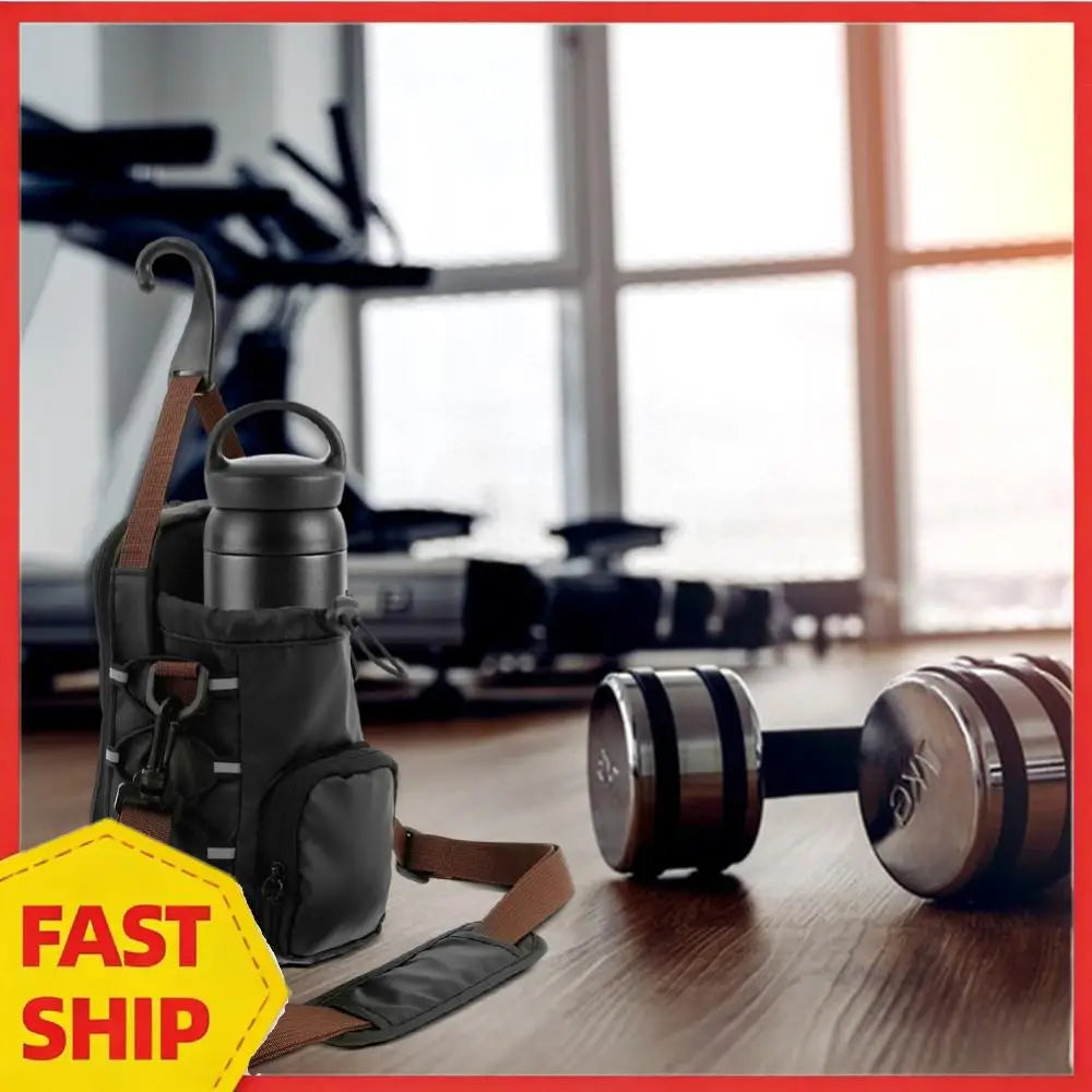 Magnetic Gym Chest Pouch with Bottle Holder Gym Crossbody Bag Gym Bottle Carrier Bag for Gym Sports Travel Carry-on Items