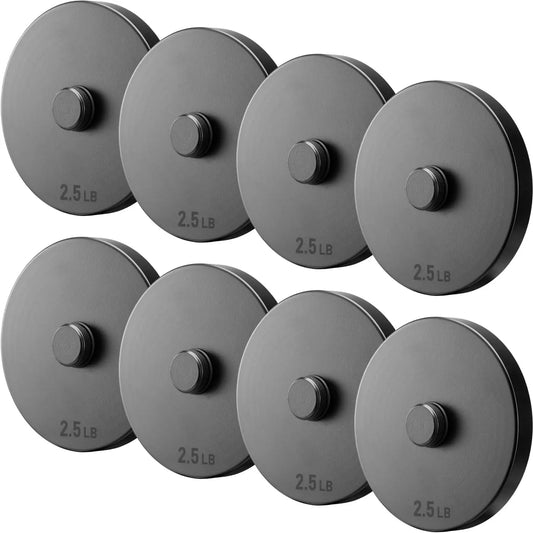 Upgraded Adjustable Steel Dumbbell Plates, 4.7" Diameter, 0.6" Thickness, Compatible with Version 1.0 Sets (8x2.5lbs)