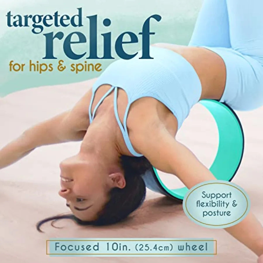 Yoga Wheel 3-Pack - Back Stretcher and Back Roller for Back Pain, Yoga Roller for Muscle Relaxation, Pain Relief, Cracking and