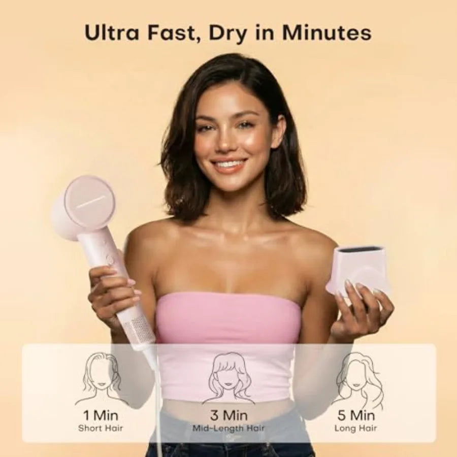 High Speed Hair Dryer 110000 RPM with 1 Billion Plasma Ions, Ionic Blow Dryer Frizz Free Fast Drying with Magnetic Diffuser for