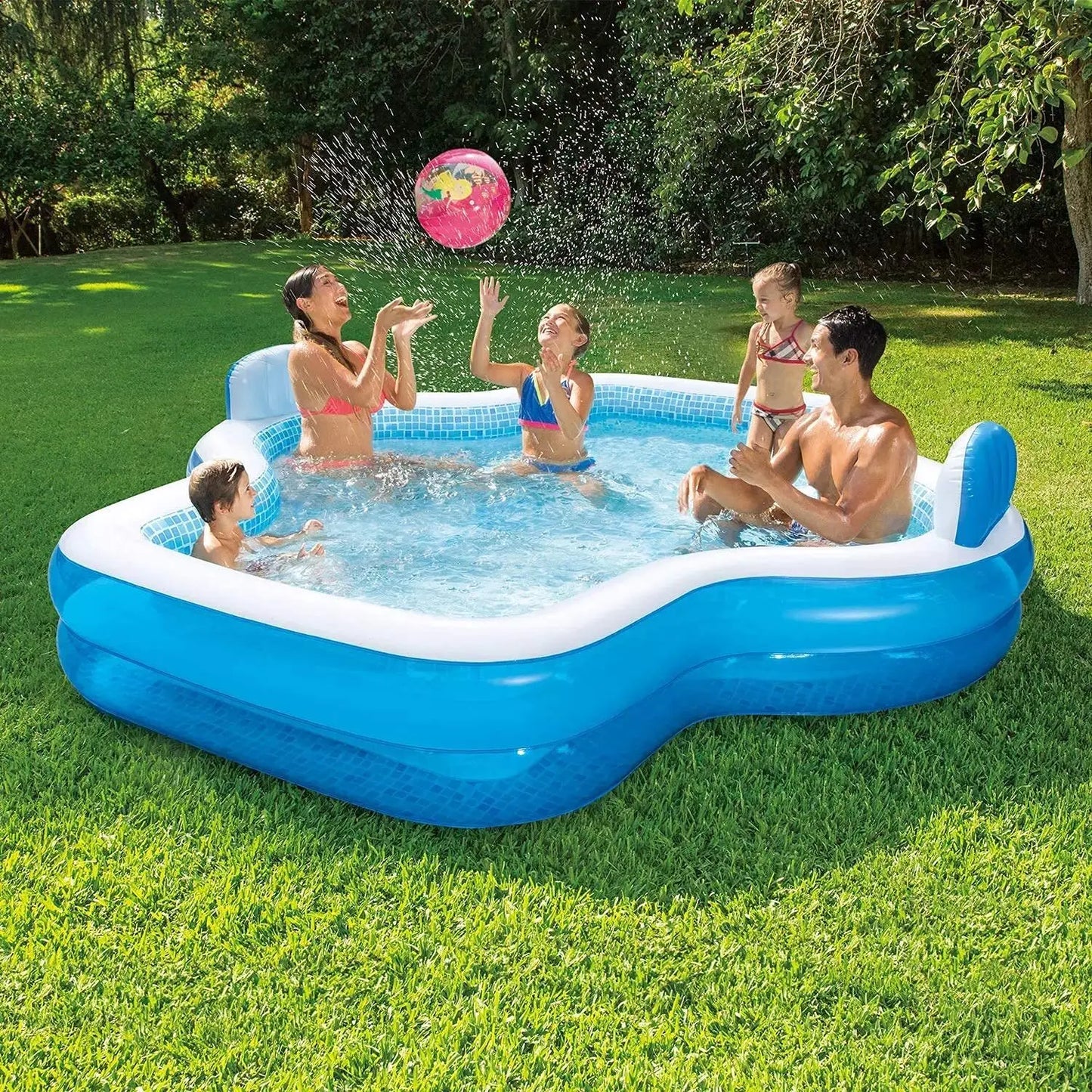 Outdoor Hot Tubs Elegant Family Pool 10 Feet Long with 2 Inflatable Seats and Backrests