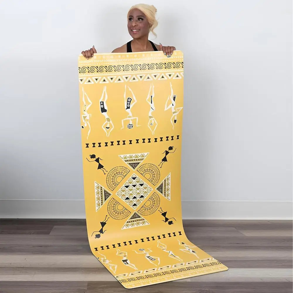 Wide Polyurethane Yoga Mat - 27 x 73 Meditation and Exercise Mat with Premium Non-Slip Surface