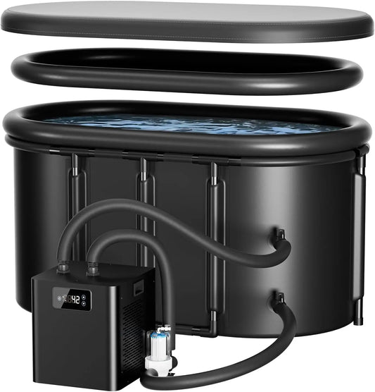 Ice Bath Chiller Cold Plunge Tub Kit 1 3 HP Cold Plunge Chiller with External Filter Pump 148Gal Ice Pod XXL Cold Plunge Tub