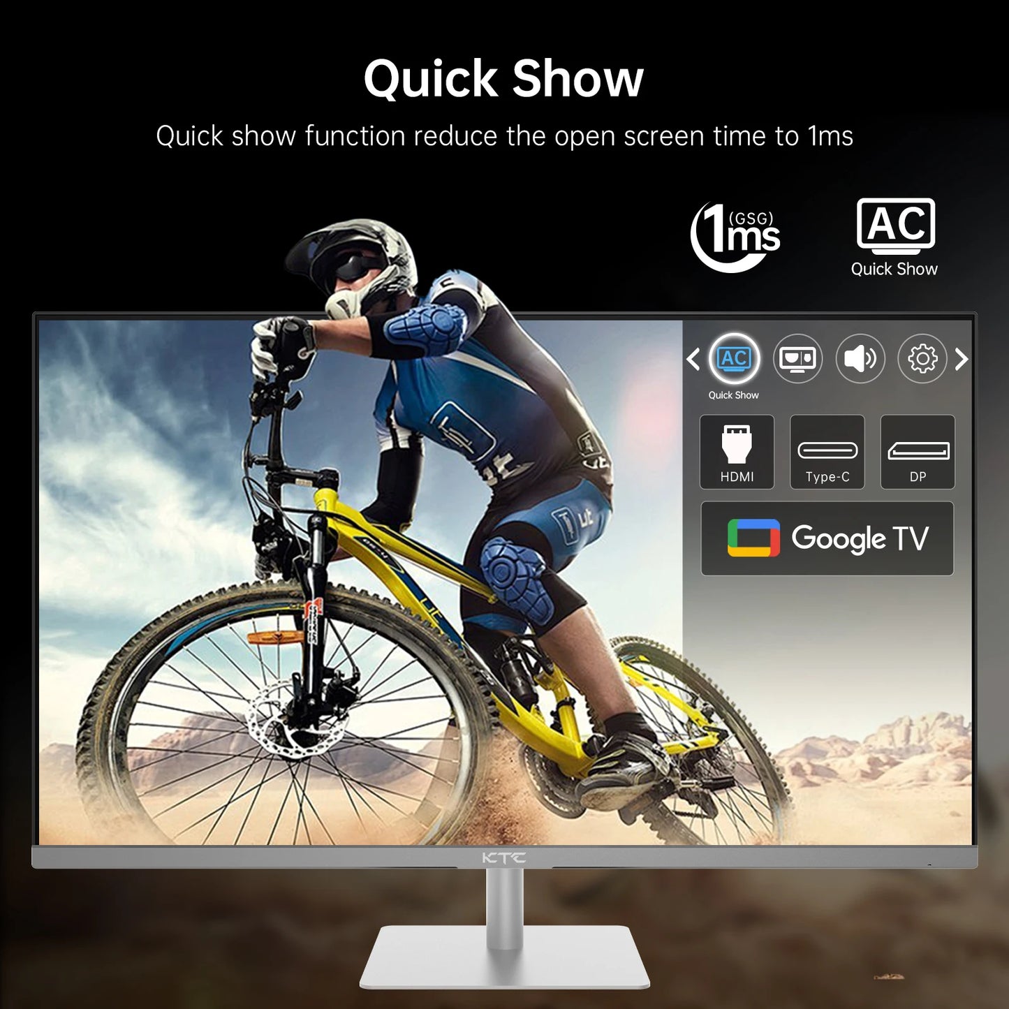 KTC 32 Inch 4K Smart Monitor with Google TV System UHD 3440x2560P