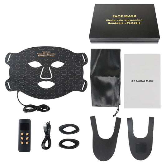4 Modes Portable Led Face Mask Light Therapy for Anti-Aging Wrinkles Skin Rejuvenation Home Use Red Light Therapy Mask for Face