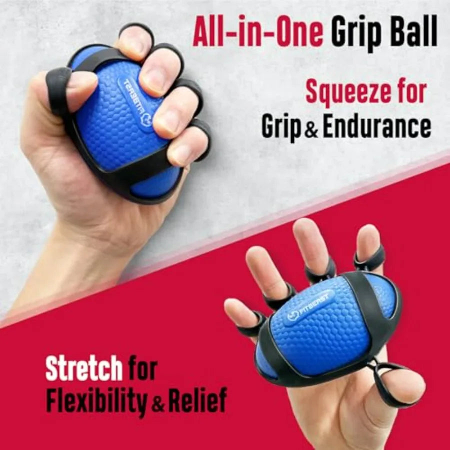 6-Pack Adjustable Resistance Hand Gripper Strengthener Kit with Forearm Exerciser and Massage Balls for Hand Therapy and Grip T