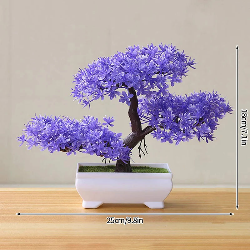 Artificial Potted Flowers Plants Bonsai Fake Plant Flower Potted Ornaments for Garden Small Simulated Tree Home Decor Supplies