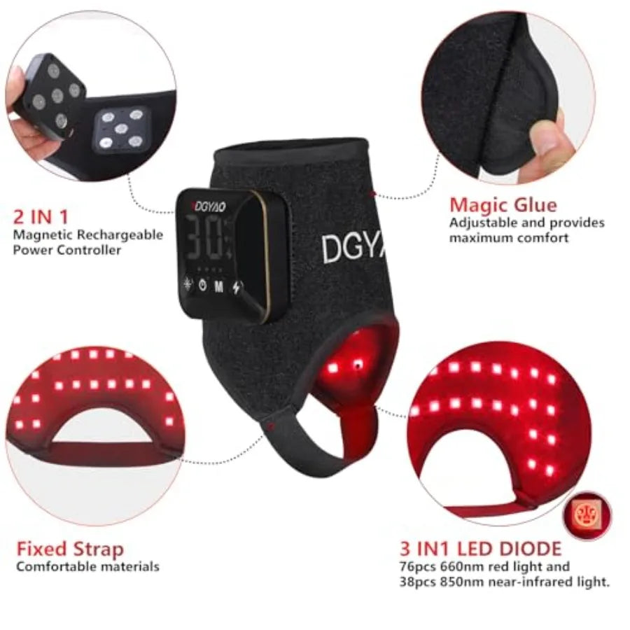 4000mAh Cordless Red Light Therapy for Ankle, Portable Infrared Light Therapy for Wrists Light with 660nm and 850nm NIR Light,