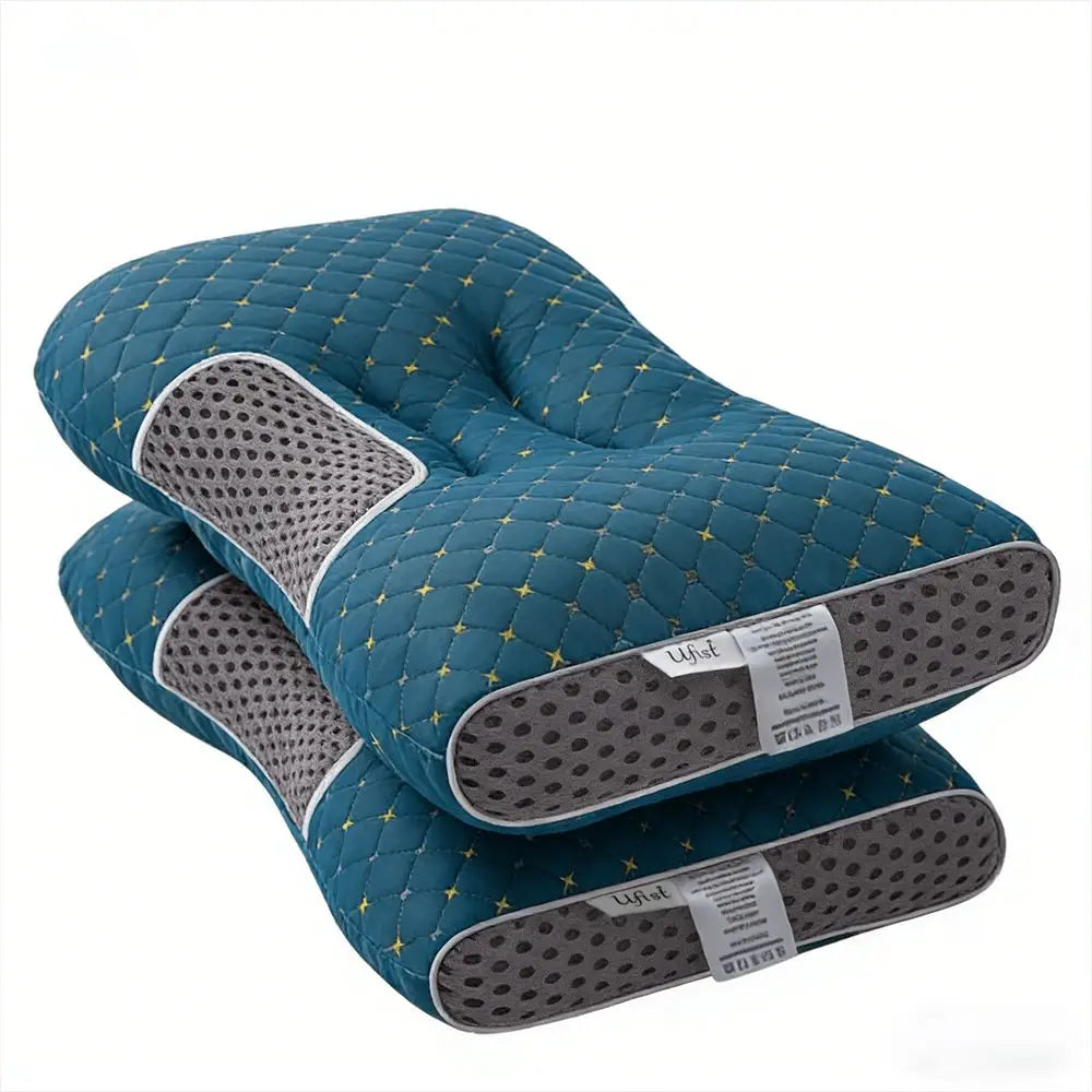 Couple Neck Massage Pillow, Soft Woven Ergonomic Adjustable Sleeping Pillow With Premium Elastic Inner Core, Removable Washable