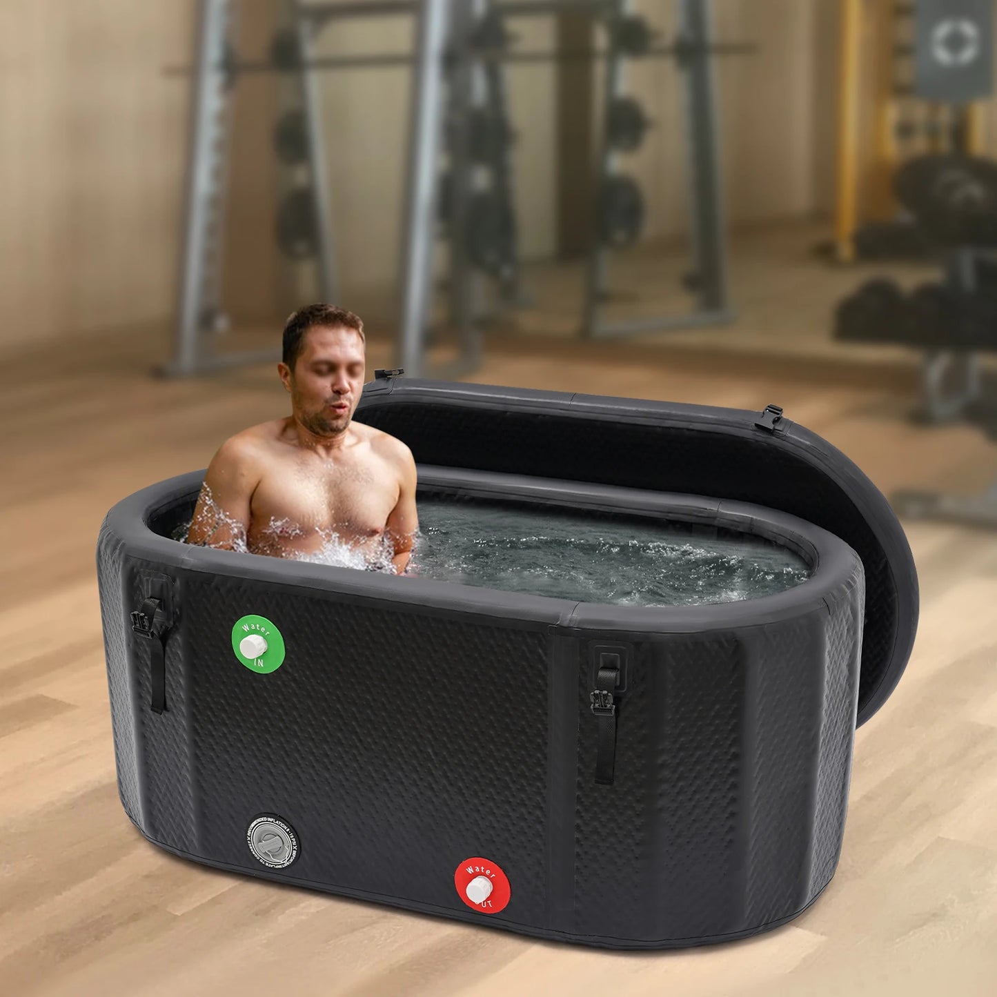 275L Inflatable Ice Bathtub Cold Water Therapy Tub with Pump Cold Plunge Pool for Outdoor Camping Athletes Recovery Pain Relief