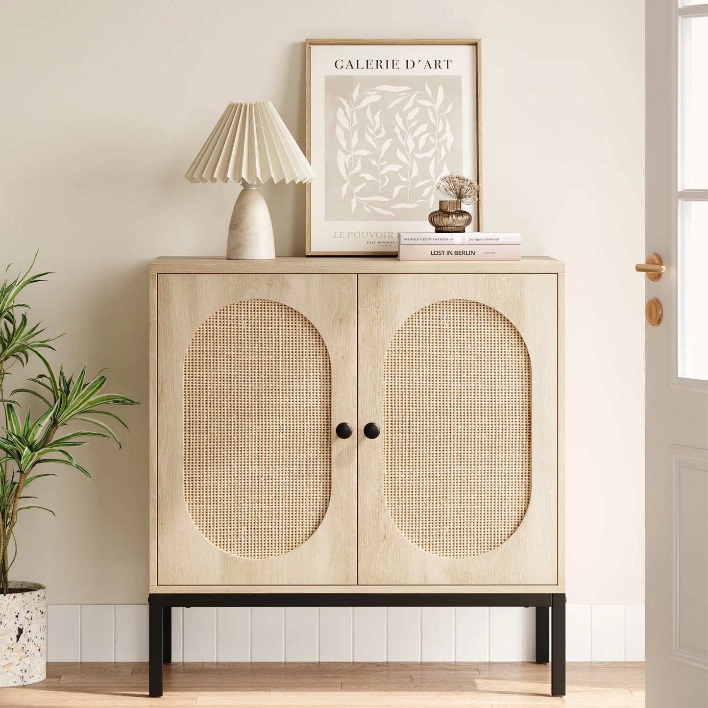 Sideboard Buffet Cabinet, Wooden Storage Cabinet with Adjustable Shelves Wood Console Cabinet with Storage for Dining Room
