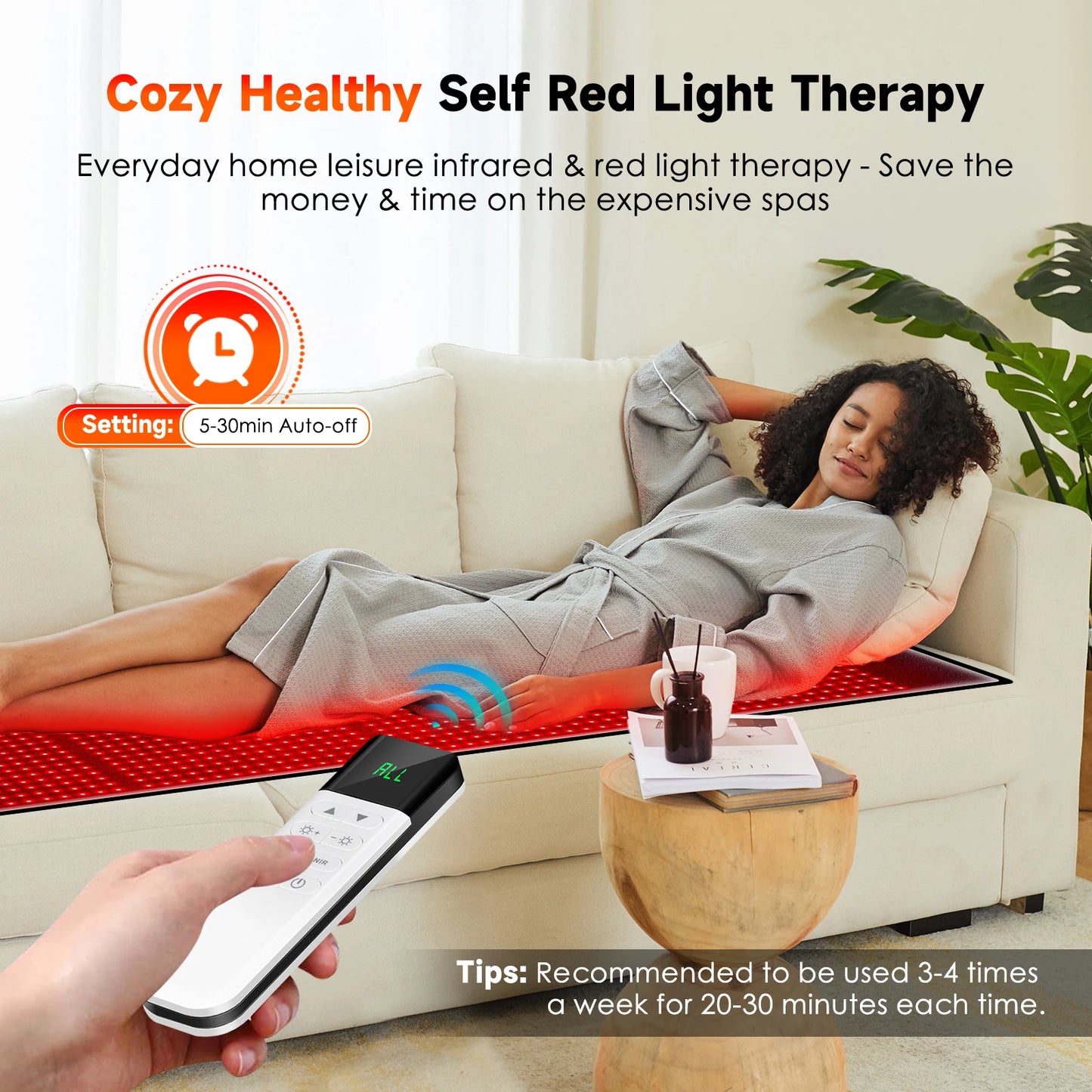 Astarexin 67"×24" Large Red & Near Infrared Light Therapy Mat 1440 LEDs 660nm 850nm, 160W Full Body LED Light Pad for Home Comfort Use
