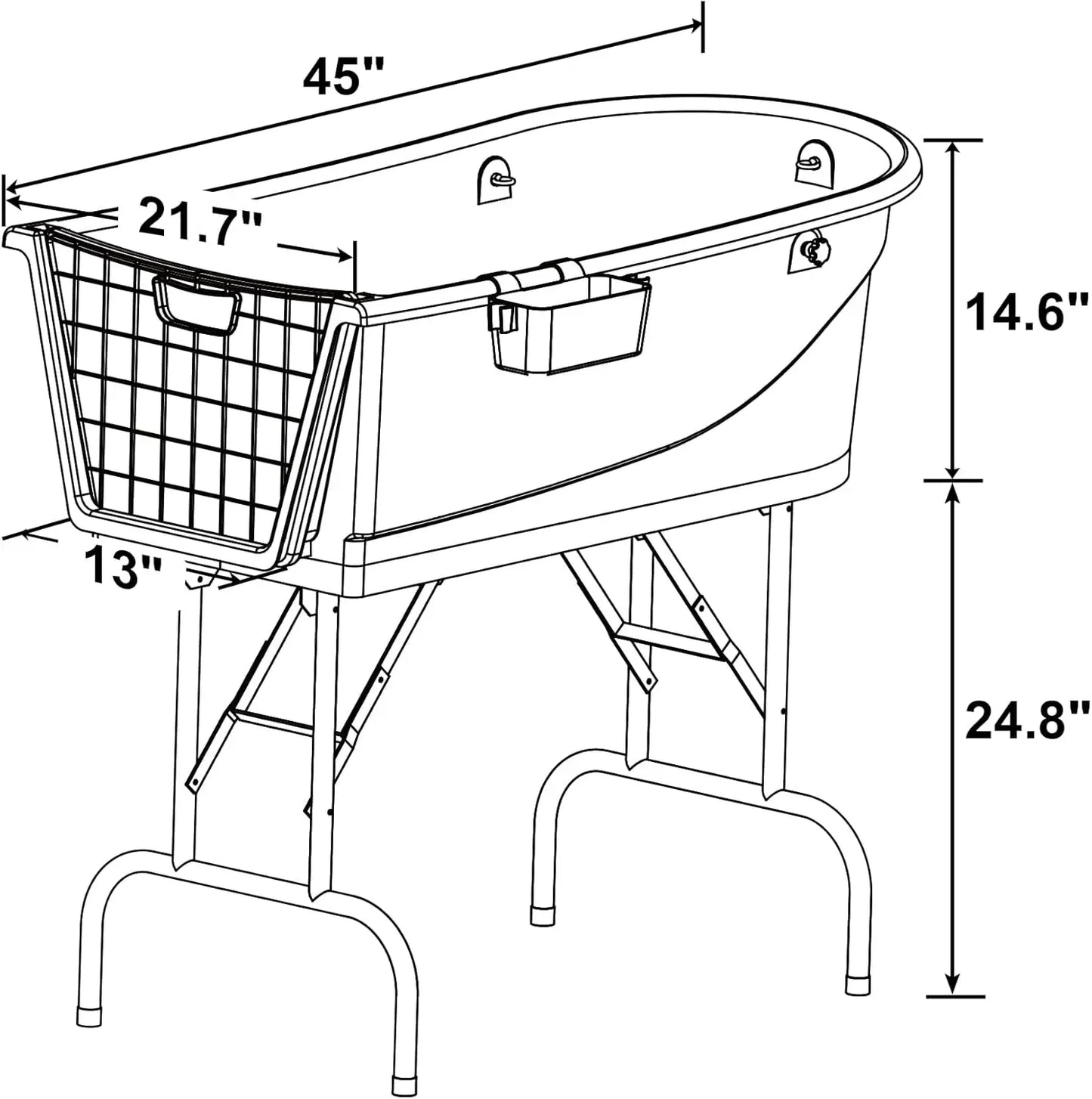 45" Pet Grooming Bathtub Dog Wash Station | Heavy Duty Bathing Tub (Bathtub Only)