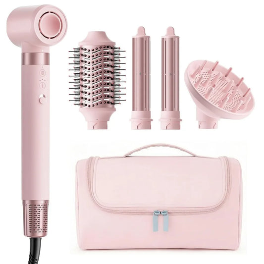 MESCOMB 5 in 1 High-Speed Hot Air Styler   Professional Frizz-Free Hair Dryer Brush, Fast Drying Hair Dryer with Diffuser