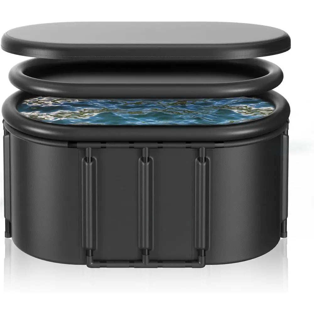 Upgraded 148Gal XXL Oval Ice Bath Tub for Athletes, 7 Layered Portable Cold Plunge Tub with Insulated Lid and Travel Bag, Inflat