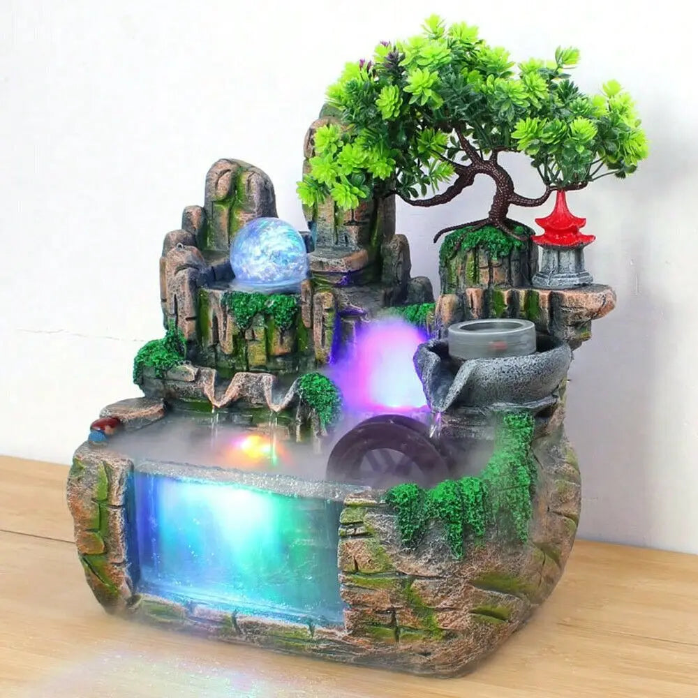 Ornament Tabletop Fountain, Tabletop Tiered Water Fountain, Waterfall Fountain Decor