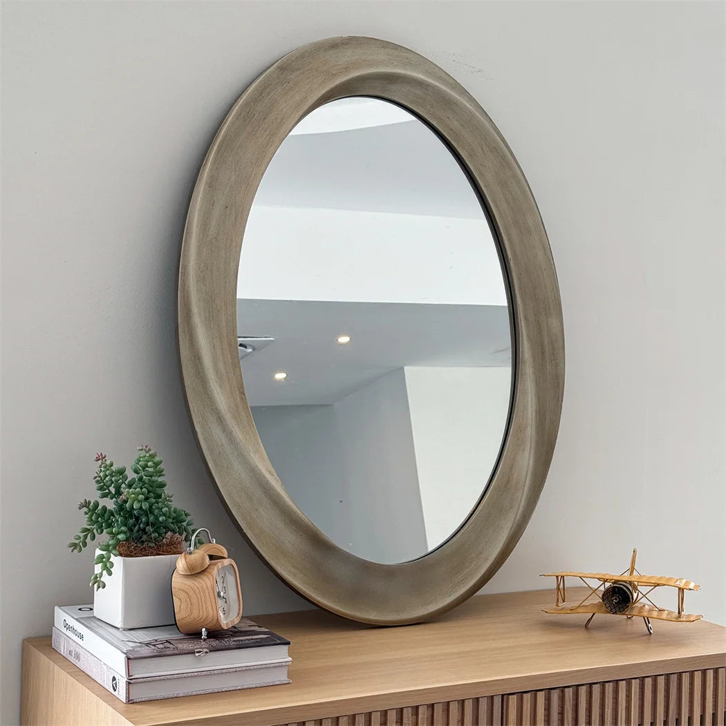 LUVODI 60x80cm Antique Baroque Gold Oval Beveled Framed Wall Mirror Decorative Accent Mirror for Living Room Bedroom Entryway Decor