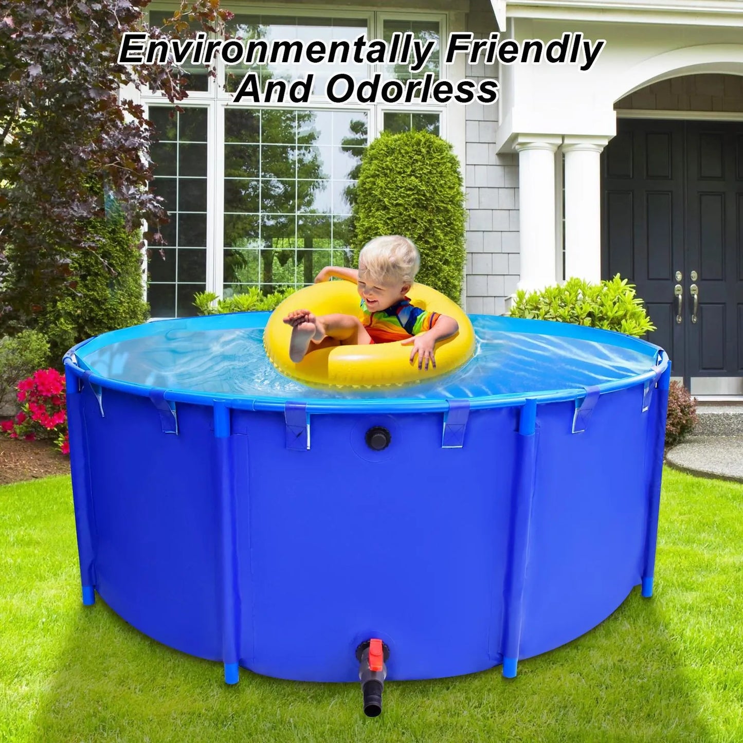 Outdoor Hot Tubs 82 x 32 Inch Round PVC Frame Above Ground Outdoor Backyard Swimming Pool Set