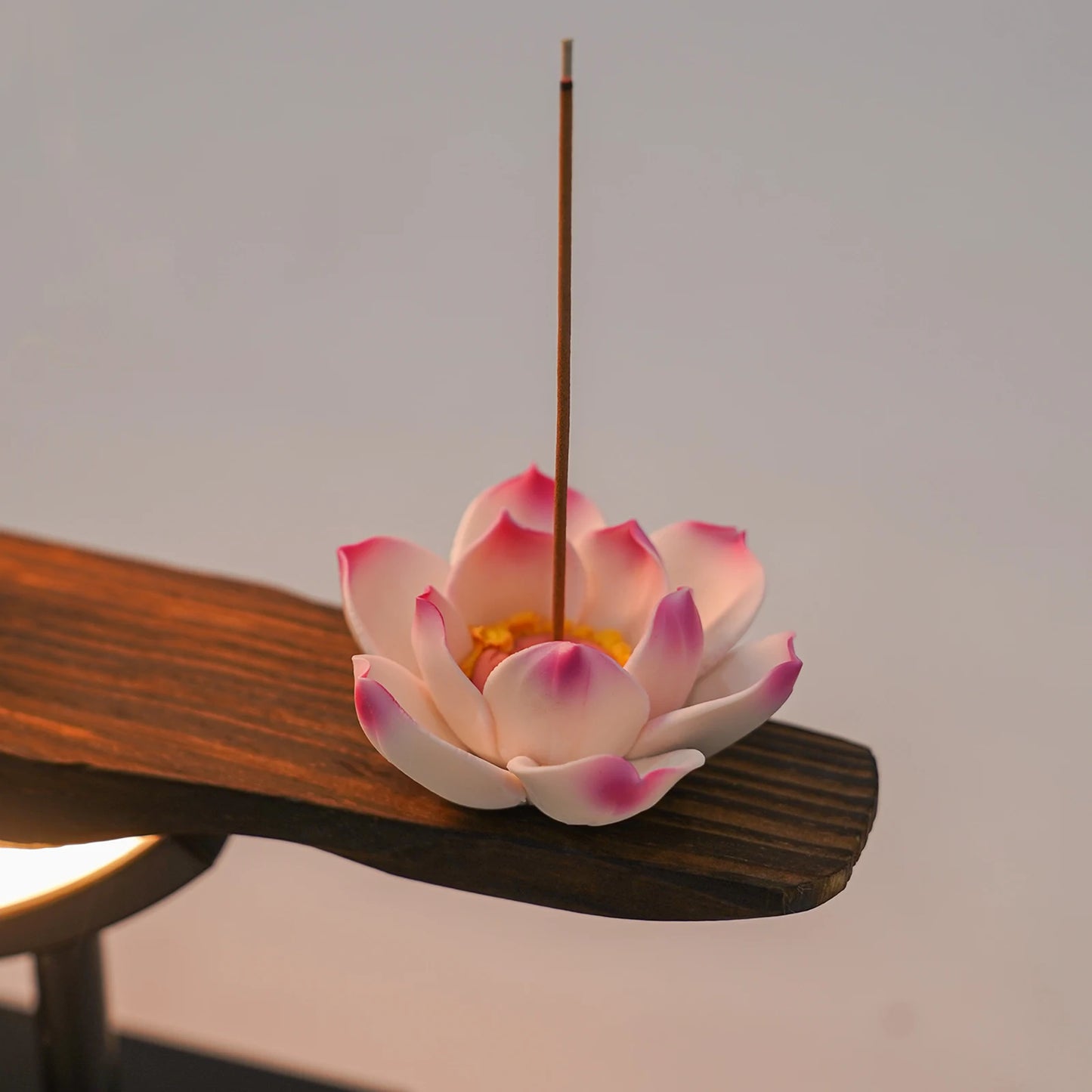 Incense Burner Backflow Waterfall Smoke Censer Holder W/ Light Resin Durable For Home Meditation Feng Shui Quiet Decorative Use