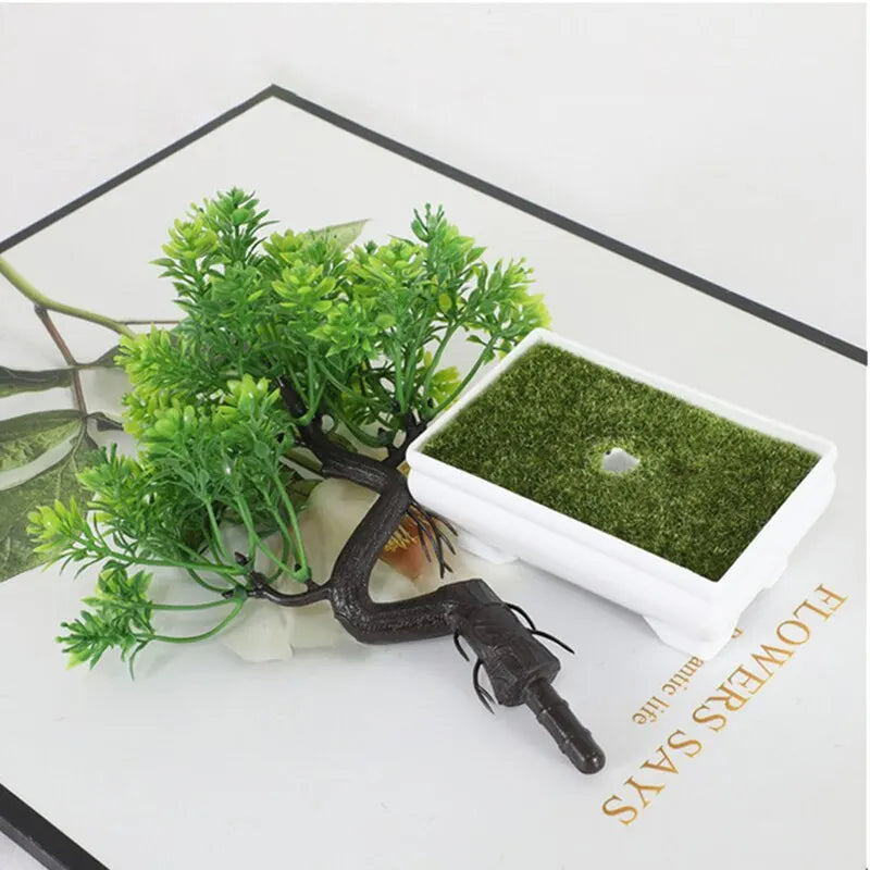 Garden Arrangement Ornaments Plastic Plants Bonsai Small Tree Pot Fake Plant Potted Flower Home Room Table Decoration 2028