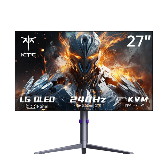 KTC 27 Inch OLED Gaming Monitor, QHD 2560 x 1440, 240Hz, 0.03ms, Type-C 65W, Built-in Speakers, G-SYNC & FreeSync G27P6