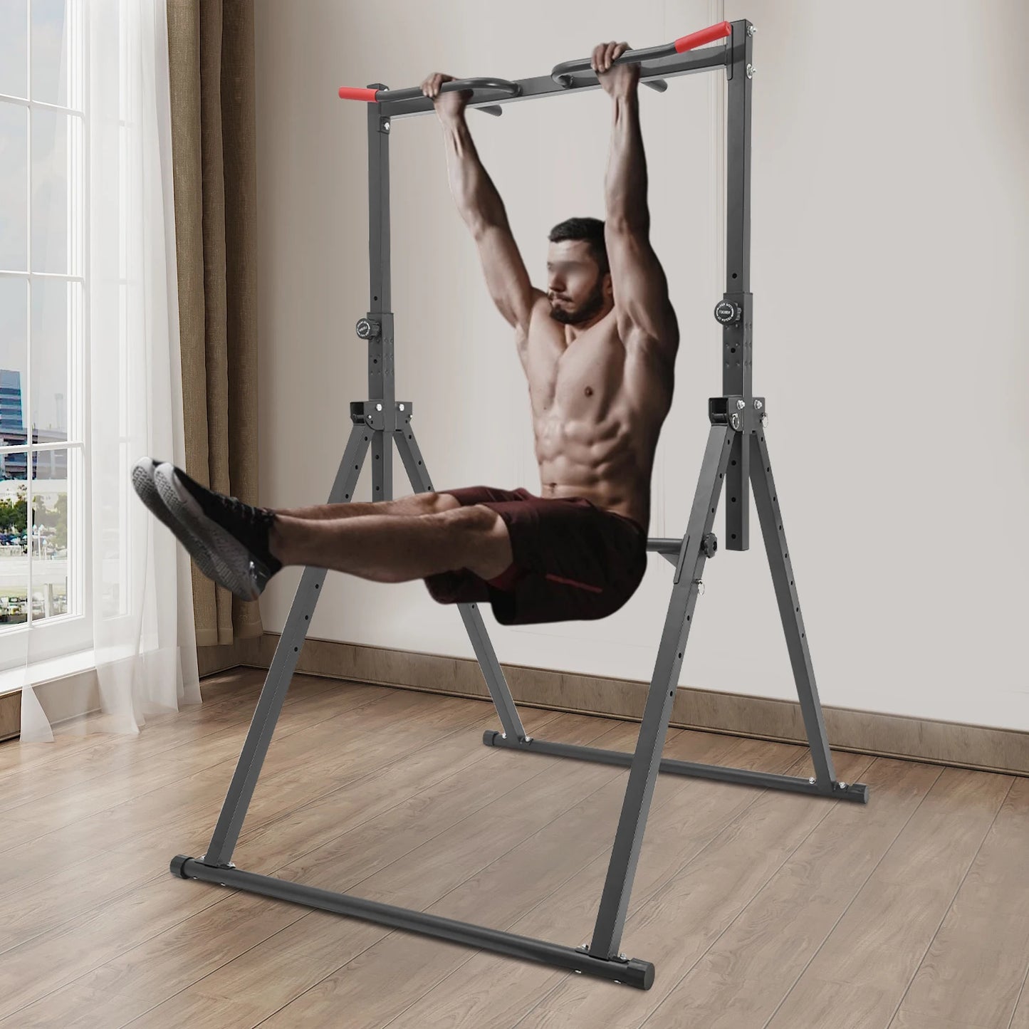 Adjustable Height Home Pull Up Bar Triangular Pull Up Station for Home Gym Strength Training Equipment 200kg Load-bearing