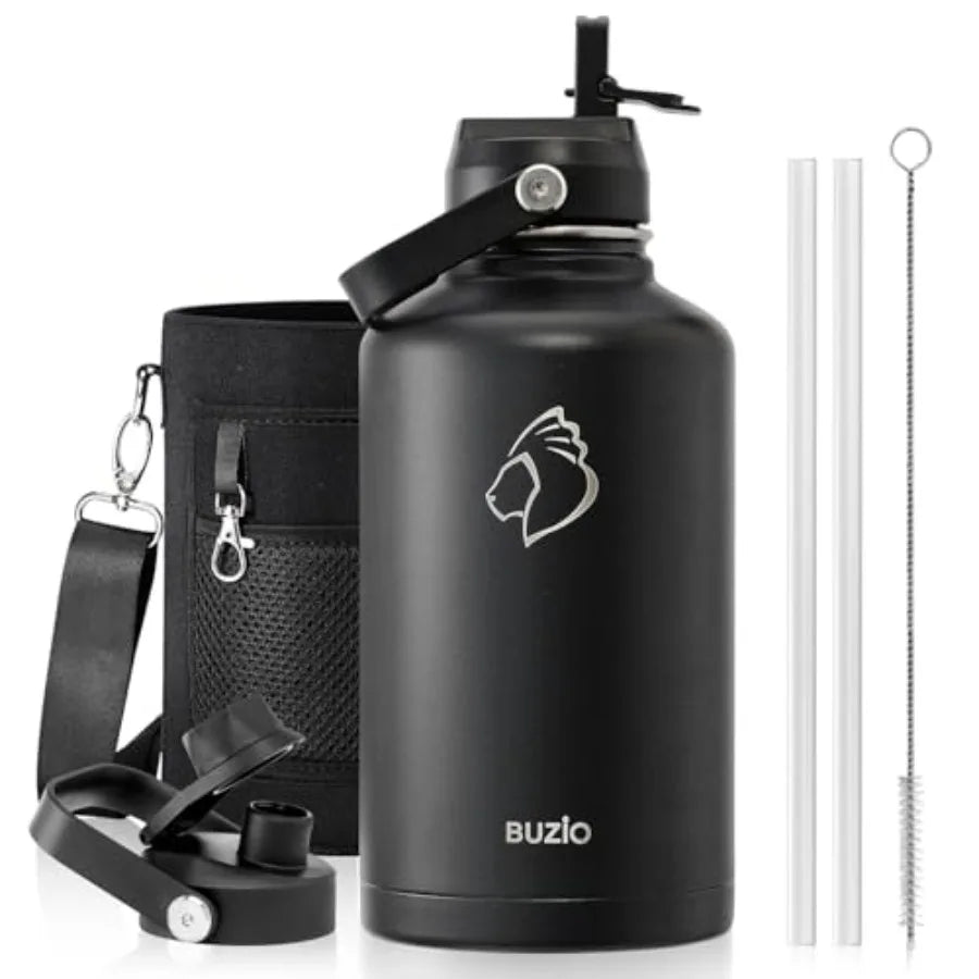 Vacuum Insulated Stainless Steel Water Bottle 64oz Cold for 48 Hrs/Hot for 24 Hrs BPA Free Double Wall Travel Mug/Flask for Out