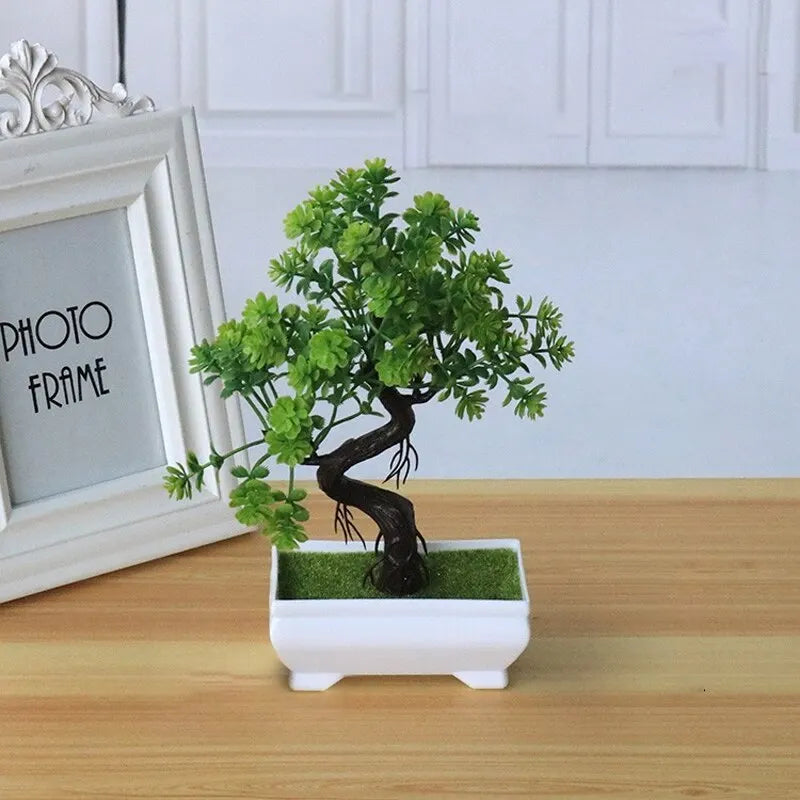 Garden Arrangement Ornaments Plastic Plants Bonsai Small Tree Pot Fake Plant Potted Flower Home Room Table Decoration 2028