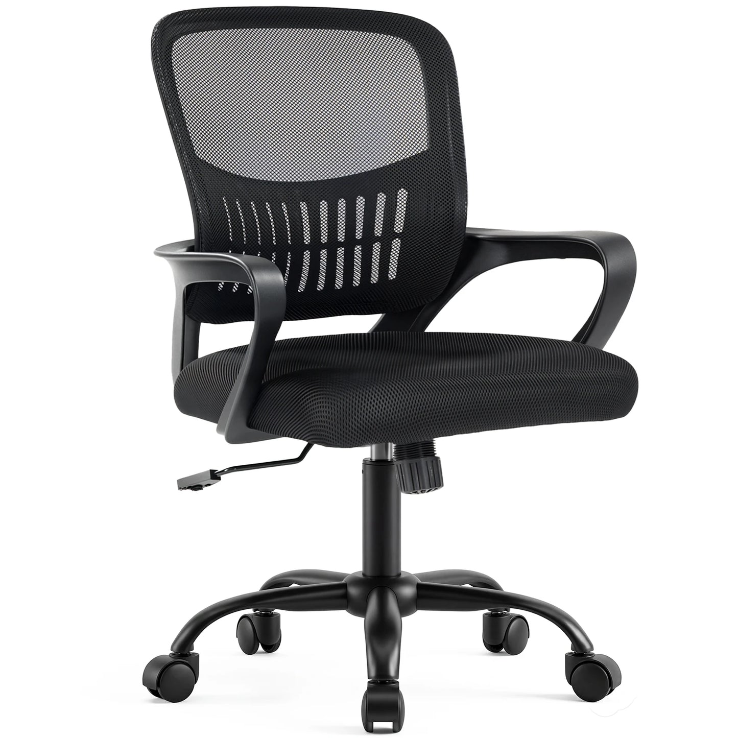 JHK Ergonomic Mesh Fixed Armrest Office Computer Chair Adjustable Swivel Mid-Back Computer Desk Chair with Lumbar Support