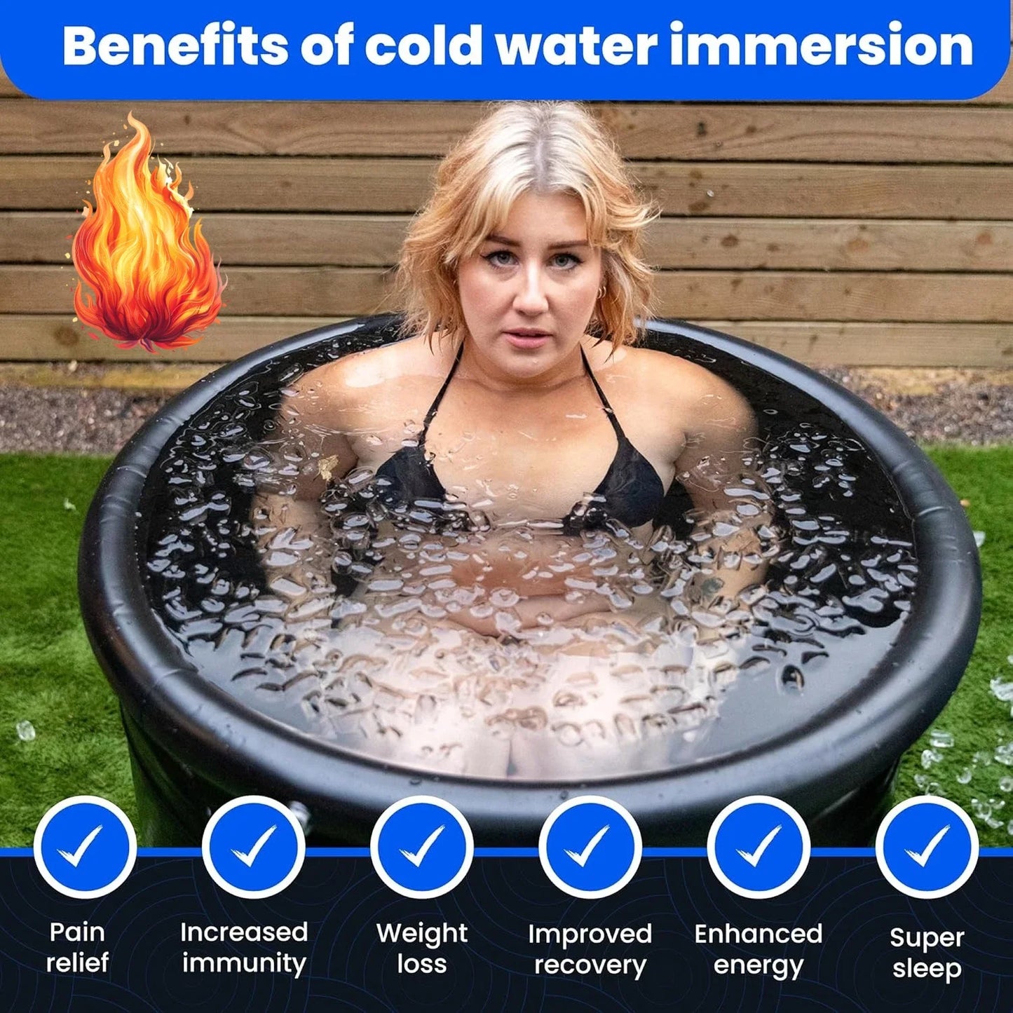 Ice Bath Tub for Athletes with Cover: 88 Gallons Cold Plunge Tub for Recovery, Multiple Layered Portable Ice Bath Plunge Pool