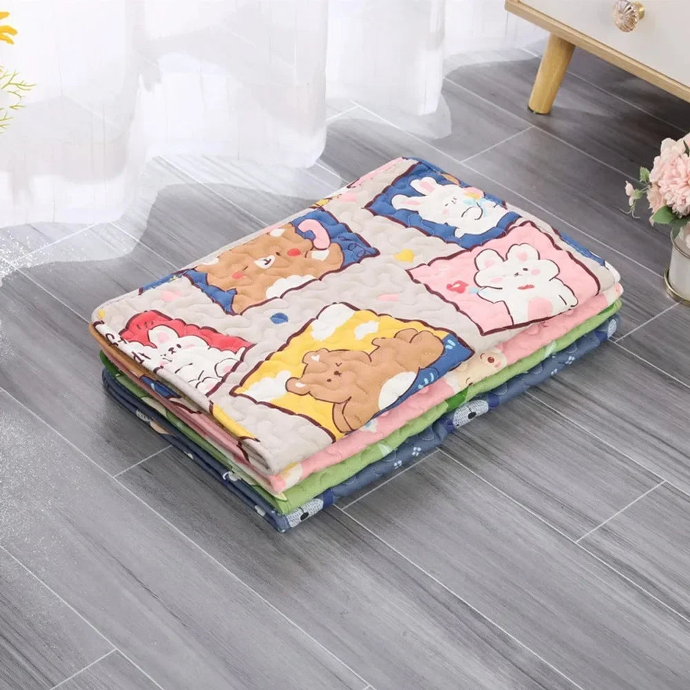 Pet Summer Mat Cooling Ice Blanket Mat Moisture Proof Dog Floor Sofa Cushion Skin Friendly Cat Sleeping Breathable Pet Bed Mat