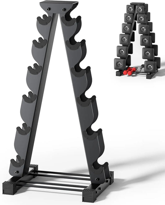 6-Tier Dumbbell Rack Stand for Home Gym, Space-Saving Storage with Neoprene Set Holder, Ergonomic Design