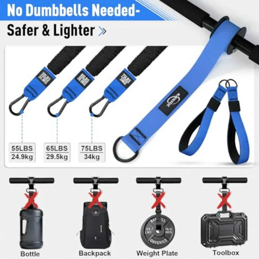 2-in-1 Forearm Strengthener with Adjustable Resistance Bands and Door Anchor for Wrist Roller Ideal for Grip Chest and Core Wor