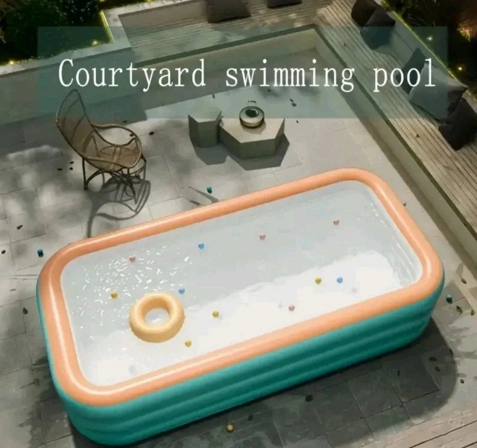 Outdoor Hot Tubs 102 by 63 by 22 Extra Large Family Inflatable Swimming Pool Above Ground for Backyard