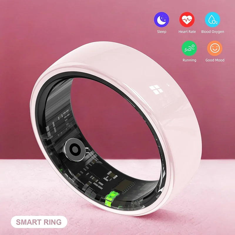 Fashion Ceramics Smart Ring with Charging Case，Health & 24/7 Sleep Monitoring，IP68 Water，Multi-sport Modesproof，