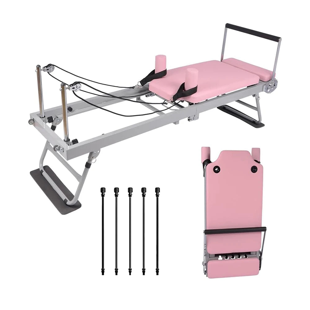 Pilates Reformer Machine,Foldable Pilates Reformer, Home Pilates Equipment for Strength Training Home Gym, Studio & Fitness